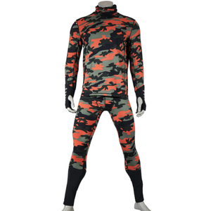 Mens Camouflage Print Baselayer High Collar Jerseyセット