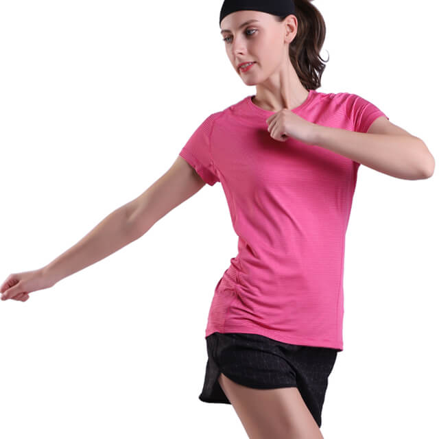 女性の夏のトレーニングビーチトップス半袖ヨガランニングスポーツカジュアルTシャツ